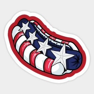 Hot Dog USA Flag Stars Stripes Sticker